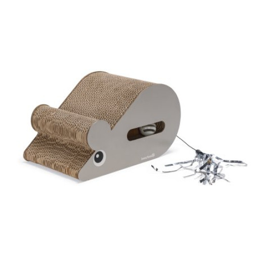 Beeztees scrubber pentru pisici din carton MOUSE gri 30x20x17cm