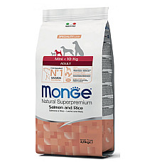 MONGE DRY DOG MINI ADULT Salmon/Ric..