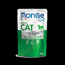 MONGE CAT GRILL POUCH ADULT RABBIT ..