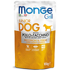 MONGE DOG GRILL POUCH JUNIOR CHICKE..