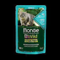 MONGE CAT BWILD POUCH Adult Codfish..