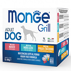 MONGE DOG GRILL MIX BOX ADULT BEEF/..