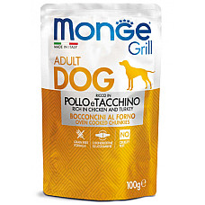 MONGE DOG GRILL POUCH CHICKEN/TURKE..