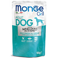 MONGE DOG GRILL POUCH COD FISH 100g..