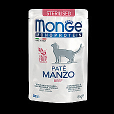 MONGE CAT POUCH MONOPROTEIN STERILI..