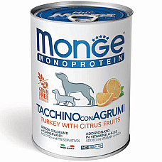 MONGE DOG FRUITS Pate turkey and ci..