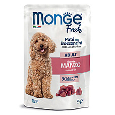 MONGE Fresh Adult Paté with Chunkies rich in Beef
