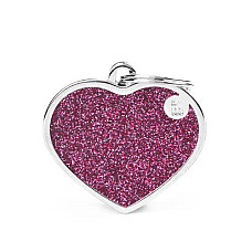 Medalion CUORE L GLITTER ROSA SHINE..