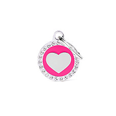 Медальон SMALL FUCHSIA CIRCLE HEART..