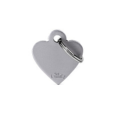 Medalion SMALL HEART ALUMINUM GREY..