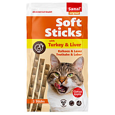 SANAL Cat Soft Sticks Turkey & Live..