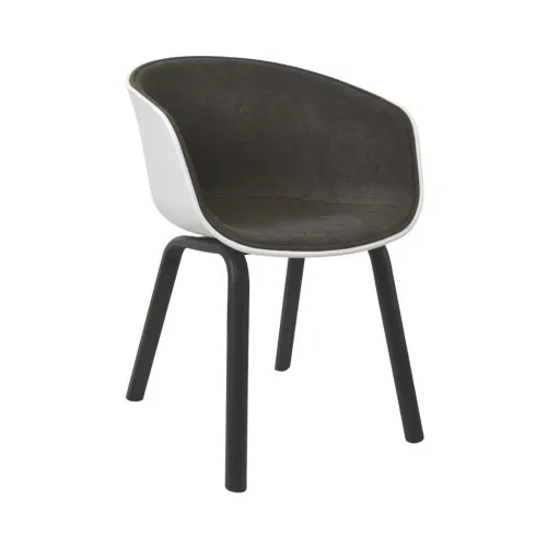Scaun Cortez-F Alb-Gri/Negru Picioare