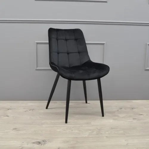 Scaun Hans Catifea Black HLR66+Black Legs