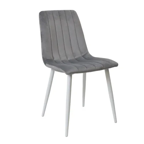 Стул Dc-90 (N20) Catifea Dark Grey+White Legs