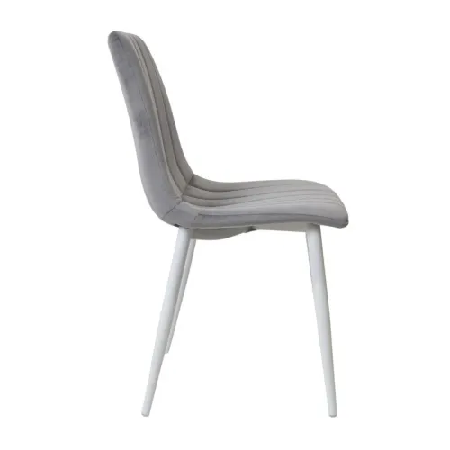 Стул Dc-90 (N20) Catifea Dark Grey+White Legs