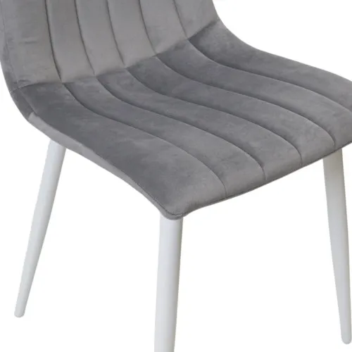 Стул Dc-90 (N20) Catifea Dark Grey+White Legs