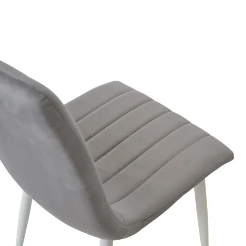 Стул Dc-90 (N20) Catifea Dark Grey+White Legs