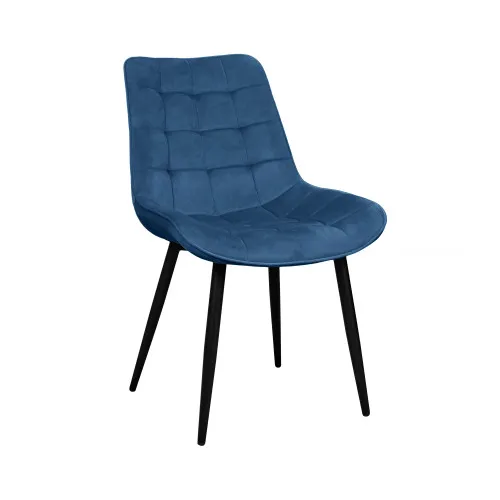 Scaun Hans Catifea Blue HLR63+Black Legs