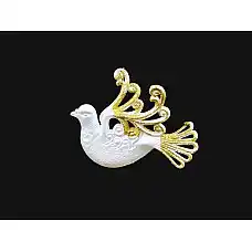  Пластик, Белый/Золотистый..