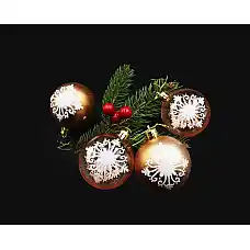 Набор 6 новогодних шаров, GLOBAL CH..