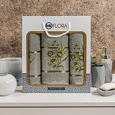 Набор 3 полотенца, MK HAVLU, Хлопок..