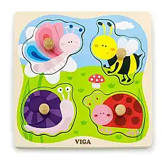 Puzzle din lemn cu buton 