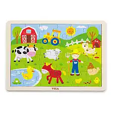 Puzzle din lemn “Ferma” 24 elem...
