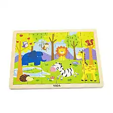 Деревянный пазл “Зверята” 24 эл...