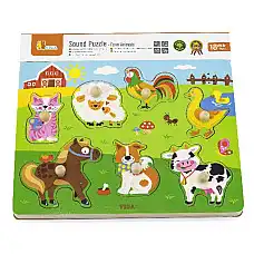 Деревянный Пазл-вкладыш Ферма со зв..