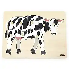 Деревянный Montessori пазл с кнопко..