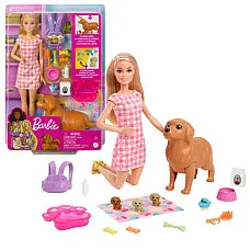 Set de joc Barbie „Cățeluși nou-năs..