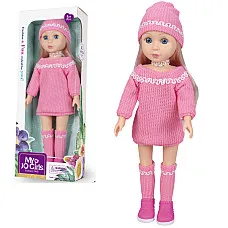 Păpușa în costum roz, 36 cm..