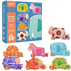 Primul puzzle „Geometrie și animale..
