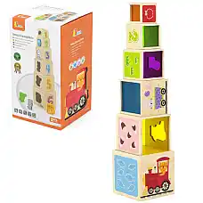 Деревянные кубики-пирамидка 