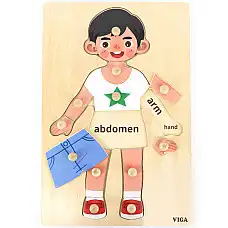 Puzzle din lemn cu buton „Băiețel –..