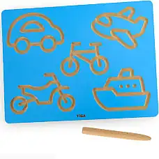 Деревянная доска с видами транспорт..