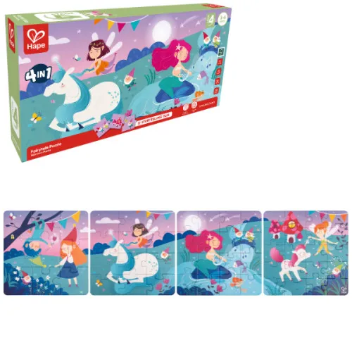 Set puzzle 4 în 1 „Poveste fermecată”