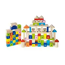 Деревянный набор  из 100 блоков “Ал..
