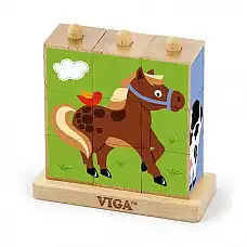 Пирамидка-кубики “Ферма” 9 эл...