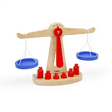 Деревянные обучающие весы с гирями..
