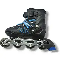 Черные/синие роликовые колеса со св..