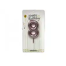 Set lumanare roz cifra 8 (1buc)..