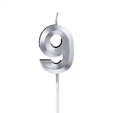 Серебряная свеча цифра 9 – 59..