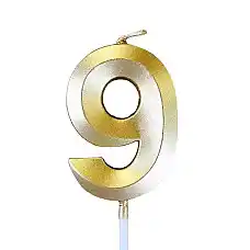 Золотая свеча цифра 9 – 59..