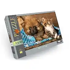 Puzzle C1500-04-01 Kitten and Puppy..