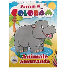 Privim si coloram - Animale amuzant..