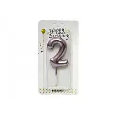 Розовая свеча цифра 2 – 50..