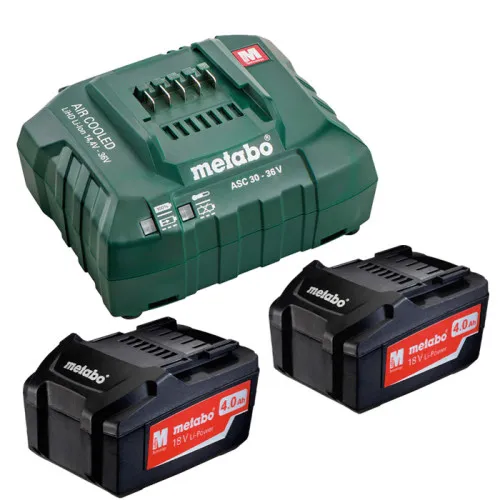 Комплект Metabo Li-ion 2x4.0 Ah + ASC 30-36V