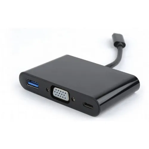 Adaptor 3-în-1 Tip-C la mufe VGA/USB3.0/Type-C, cablu 0.15m, Cablexpert A-CM-VGA3in1-01