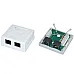 1xRJ45+1xRJ11 Surface Box 2 port UTP Cat.5e  PCB jack